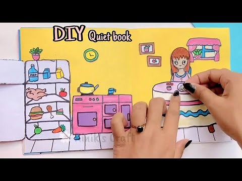 How to make quiet book dollhouse | Paper quiet book dollhouse | playing with paper quiet book