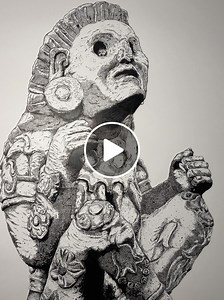 Stunning Close-Up of Aztec God Xochipilli Drawing