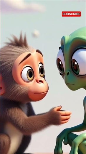 Baby Monkey’s DREAM Comes TRUE 😱👽 Shakes Hands with REAL ALIEN!! 🤝✨ #viral