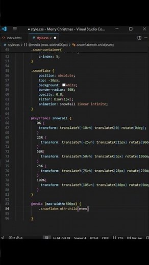Merry Christmas Snowfall Animation ❄️ | HTML, CSS & JavaScript #snowfall #HTMLCSSJS #WebAnimation