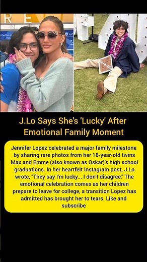 Jennifer Lopez Shares Emotional Photos from Twins' High School Graduation | Proud Mom Moment