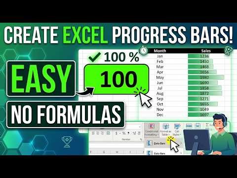 How to Create a Progress Bar in Excel | How to Insert Data Bars in Excel (No Formulas)