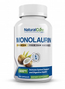 Monolaurin 600mg - Premium Dietary Supplement Formula - 100 Vegan Capsules - Natural Cure Labs