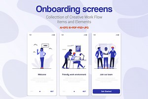 15 Onboarding Screens for App, a Templates & Theme by Creative Graphics