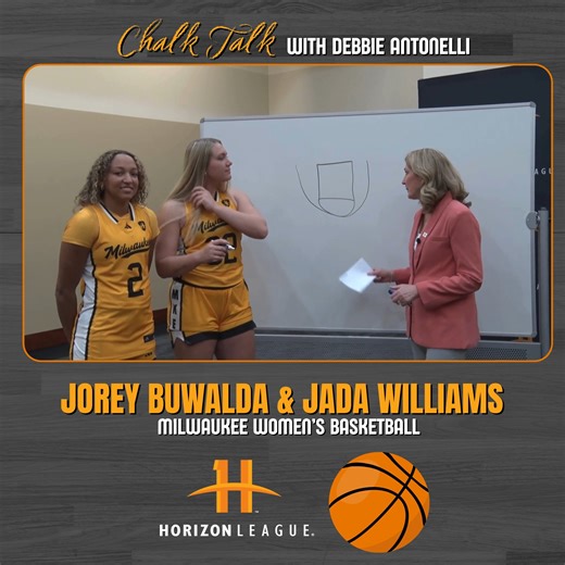 Jorey Buwalda and Jada Williams of Milwaukee draw up a quick set after a rim run from the 5 for Debbie Antonelli! Catch the Panthers against Western Michigan tonight at 7 p.m. ET on ESPN+ #OurHorizon | Horizon League | Facebook