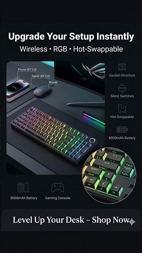 AULA F99 Pro Wireless Mechanical Keyboard RGB Backlit Computer Gaming Keyboards