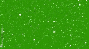 Winter Snow falling snow animation loop Slow motion green screen background