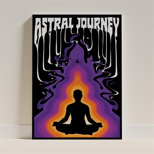 Psychedelic Poster Astral Journey Digital Download Wall Art Meditation Yoga Studio Decor Trippy Hippie Print Spiritual Awakening Gift - Etsy