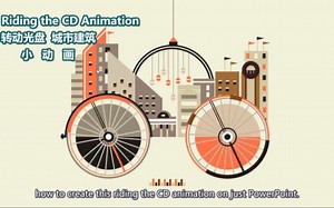 【PowerPoint School】创意动画制作教程 五.1.Riding the CD Animation转动光盘 PPT Microsoft Office