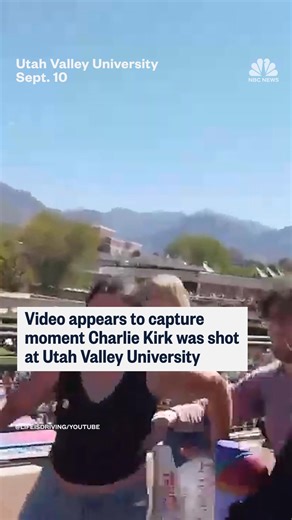 594K views · 2.9K reactions | Video appears to capture the moment Charlie Kirk was shot at Utah Valley University. | NBC News | Facebook