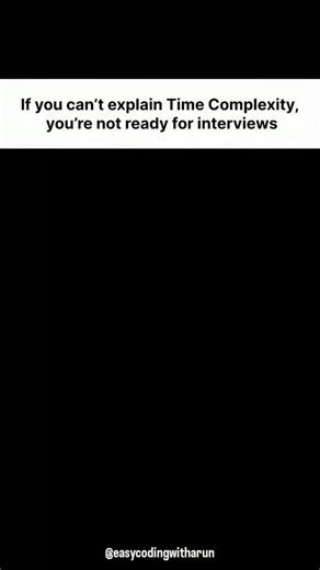 Easy Coding With Arun on Instagram: "Time Complexity explained easily! . . . . . . . . . . . . . . . . #coding #codingcommunity #codersofinstagram #fullstackdeveloper #webdeveloper #mernstack #pythonprogramming #javascriptdeveloper #reactjs #nodejs #softwareengineer #techcontent #programmerlife #100daysofcode #devlife #learncoding #computerscience #techreels #codingreels #coders"