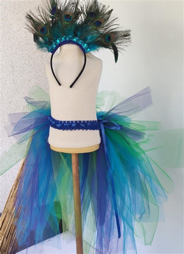 Peacock Tutu With Peacock Headdress, Peacock Tail, and Adult Half-skirt. Halloween, New Year's Day Costume - Etsy