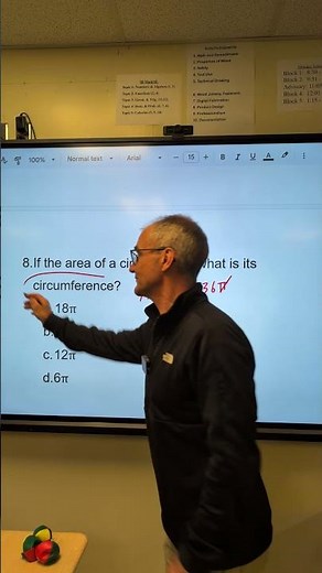 ASVAB Math: Given area of a circle find the circumference