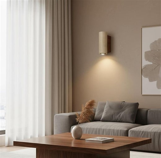 Applique Murale Travertin / Lampe Murale Pierre Naturelle / Luminaire Wabi Sabi / Éclairage Design Marbre Beige - Etsy Canada