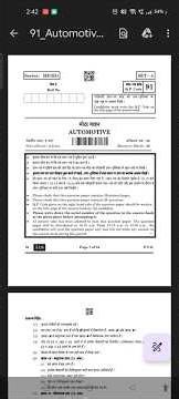 🔹 CBSE 10th Automotive Question Paper 2024 🔥#shorts #automobile #paper #exam