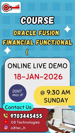 Oracle fusion financials functional course Demo#o3technologies