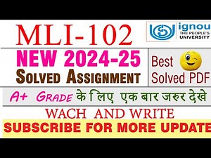 MLI 102 Ignou solved assignment 2024-25 || MLI-102 assignment 2024-25 #ignou #ignouassignment #mcom