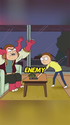 Smoking alien kid shocks Morty with bad habits 😱 #AlienRebel