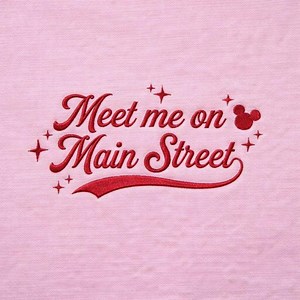 Meet Me on Main Street Embroidery Design | Valentine Love Script (digital File) - Etsy