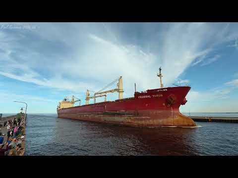 Check out that odd Salute! Only our 3rd Ship loading Wheat! The Federal Yukon arrives Duluth