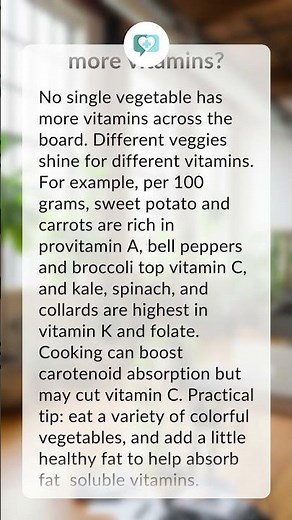 Which vegetable has more vitamins?