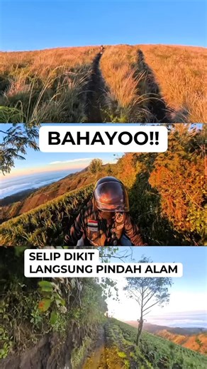 @obiebrilliantbidjaksono on Instagram: "Nyusurin jalan setapak yang gak boleh banyak gerak. Ini rute yang kita lewatin untuk bisa sampe ke tanah paling pucuk dari Puncak B29 Lumajang. Dari jalanan aspal, paving block, dan tanah kita susur semua. Seru dan dagdigdug nyampur jadi satu. Biar naik dengan mulus setiap riders punya jurus masing2. Kalo gw, yang pertama percaya sama diri sendiri. Kedua, istri percaya sama suami. Ketiga, kita sebagai riders mutlak harus yakin sama motor. Salah ambil keput