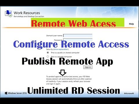 Install Configure Remote Desktop Web Access on Windows Server 2016 || Multi User Remote Session