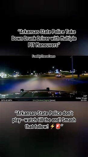 “Arkansas State Police take down a VERY drunk driver with multiple precision PIT maneuvers. Watch the full high-speed chase unfold! 🚓💥 #PoliceChase #PITManeuver #DrunkDriver #Arkansas #HighSpeed” #PoliceChase #PITManeuver #DrunkDriver #Arkansas #HighSpeed #StatePolice #PITStop #PolicePursuit #LawEnforcement #CrimeWatch | Frederick Robertson