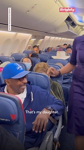 Brittney McQuiller, a Delta Airlines flight attendant, surprised her dad on his flight after not seeing him for over a year. https://gma.abc/3GSXCWz | Good Morning America