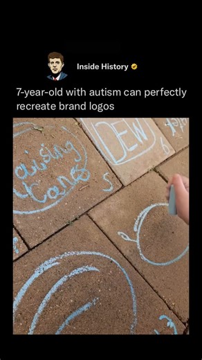 Inside History on Instagram: "That’s incredible! 😯🙌 Sebastian’s ability to freehand complex logos at such a young age, especially with autism and hyperlexia, highlights a remarkable combination of visual memory, fine motor skills, and intense focus. Hyperlexia often involves an early and advanced ability to read, and in Sebastian’s case, it seems to extend into a powerful visual and linguistic memory as well. His talent could open doors in areas like design, illustration, branding, or even ani