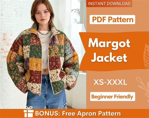 Jacket Sewing Pattern for Women | Coat Pattern | Sewing Patterns | Women Sewing Pattern Patchwork | Beginner Jacket, Quilted Jacket - Etsy