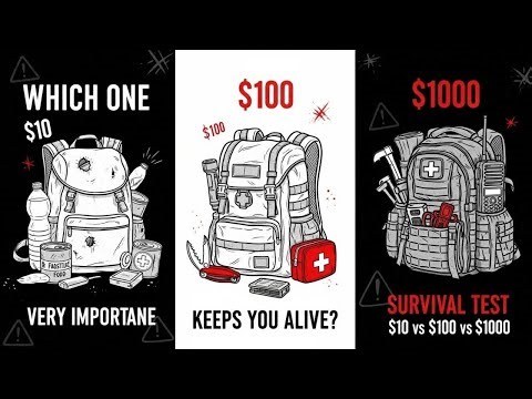 $10 vs $100 vs $1000 Survival Backpack — Which One Keeps You Alive?