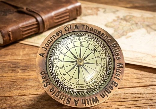 Antique Vintage Brass Paperweight Compass,sailor Gift,dad Mom Office Gift,desk Table Paperweight, Heavy Glass Paperweight,book Paperweight. - Etsy