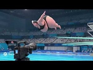 Epic Dive Gone Wild! Giant Splash Destroys the Pool Arena 😂🌊 | Slow Motion Sports Comedy