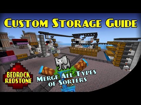 Custom Storage Using ALL Types of Item Sorters | Minecraft Bedrock Redstone Tutorial | MCPE XBOX PS