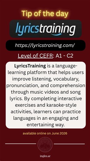 Ingles.ar | #tipoftheday: Lyrics Training