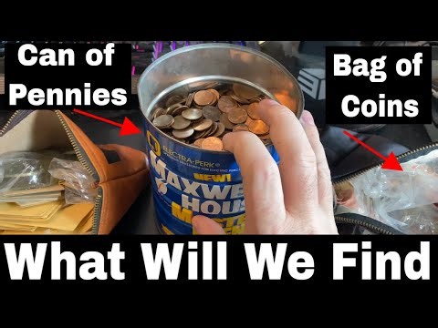 Old Wheat Penny Coin Collection Found in a Coffee Can and a Coin Bag