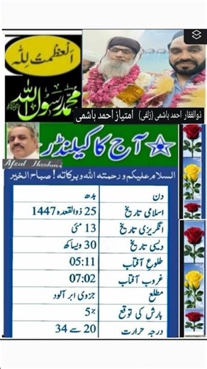 Weather forecast, temperature, new calendar every day, date of indigenous solar and Islamic month...