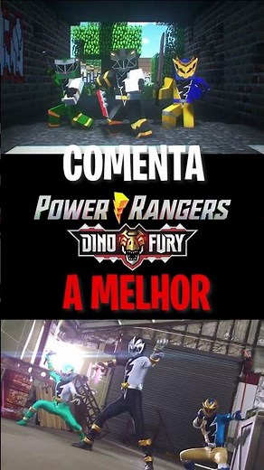 Abertura de Power Rangers DINO FURY no MINECRAFT VS Abertura de Power Rangers DINO FURY Real🦖🦖