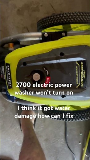 Help 2700 RYOBI pressure washer won’t turn on #help #troubleshooting #ryobi #waterdamge