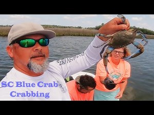 BLUE CRAB Crabbing in SC... Pulling pots while the tides going out of the marsh creeks in Beaufort