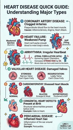 7 Types of Heart Disease You Must Know: From Arrhythmia to Heart Failure Explained!