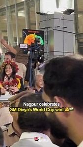 The Grandmaster and youngest Women’s World Cup champ returns home ♥️ edit: @abhyudaya_raam shot by: Tushar @chess_holicc #chess #chessbaseindia #divyadeshmukh | ChessBase India