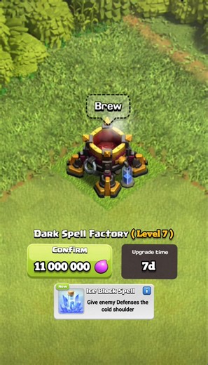 Dark Spell Factory Upgrade Level 1 to Max 🔥 || Clash of Clan || #shorts #clashofclans #coc