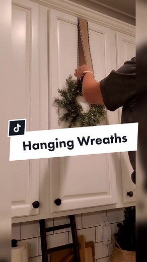 Effortless Christmas Wreath Hanging Hacks for Kitchen Cabinets