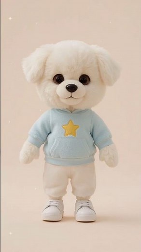 Cutest Puppy Ever! 🐶💙 Blue Hoodie With Star Patch | Adorable Plush Toy Short