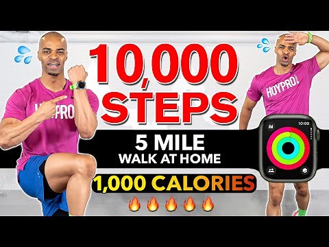 10000 Steps Workout At Home 🔥 BURN 1000 CALORIES 🔥 No Jumping Fat Burning 5 Mile Fast Walk Workout