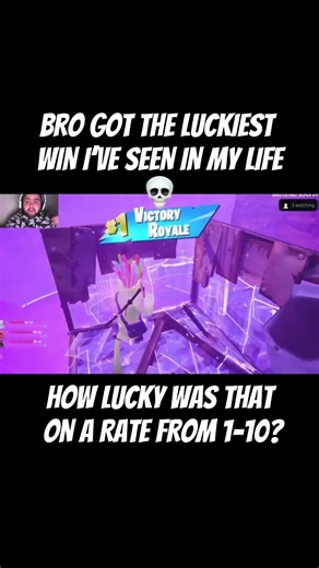 HE GOT THE LUCKIEST WIN I'VE EVER SEEN IN MY LIFE 💀😭 #fortnite #fortniteluckymoments #fortnitewins