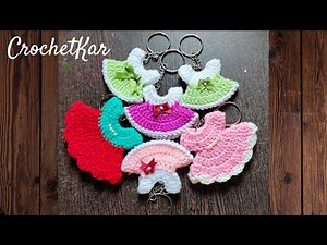 Crochet Mini Dress Keychain | Crochet Key Chain Tutorial | English Subtitles | CrochetKar