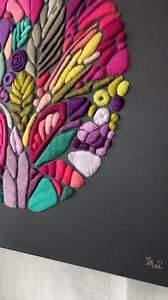 Many of you asked me, so here I show how it look on the back versus how it looks on the front :-) If you’d like to learn detailed step by step tutorial, you can find full tutorial on my patreon Mii paintings (in the coment below). #love #art #artist #relief #painting #embroidery #embroideryart | Mii.paintings